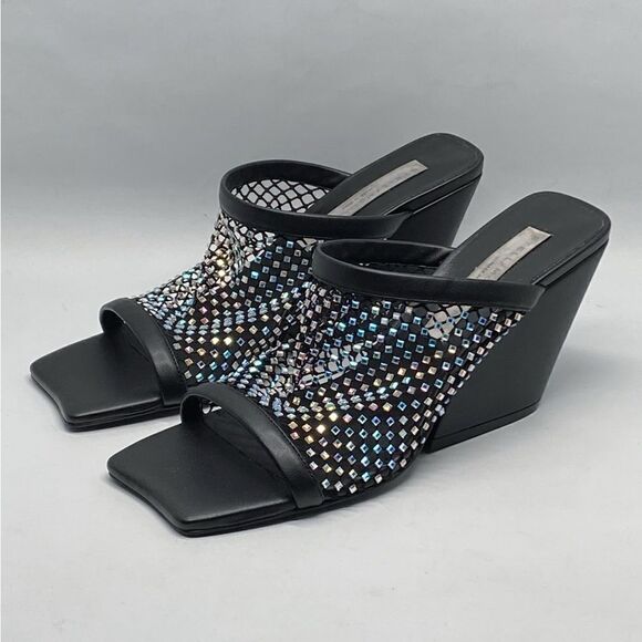 Stella McCartney Jeweled Stretch Mesh Slide Sandals size 38 - Picture 2 of 12